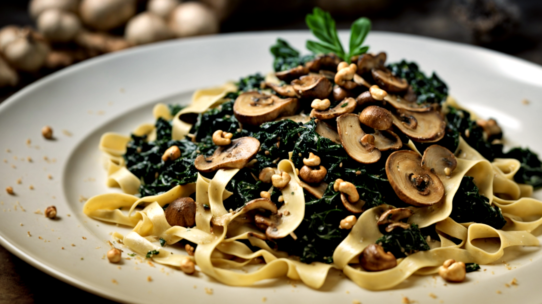 Tagliatelle funghi nocciole"